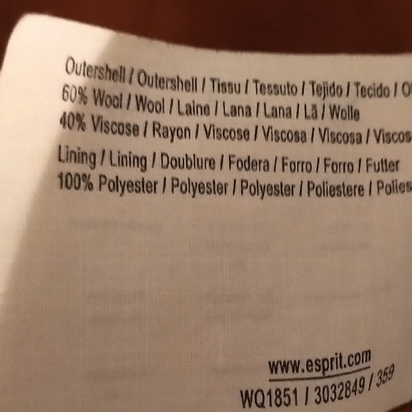 Esprit double breasted wool jacket-EUC - Picture 6 of 7